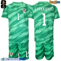 Maglie da calcio Croazia Dominik Livakovic #1 Portiere Seconda Maglia Bambino Mondiali 2026  Manica Corta + Pantaloni corti)